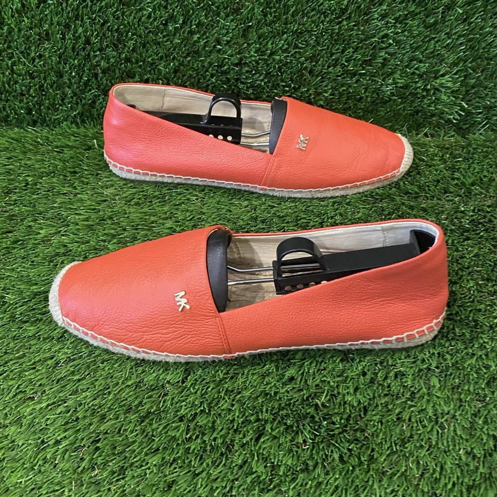 Michael Kors Kendrick leather slip-on espadrille flats* size 7.5 - Picture 8 of 11
